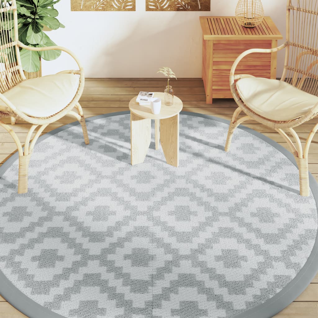 Tappeto da Esterno ARAKIL Grigio Ø200 cm in PP