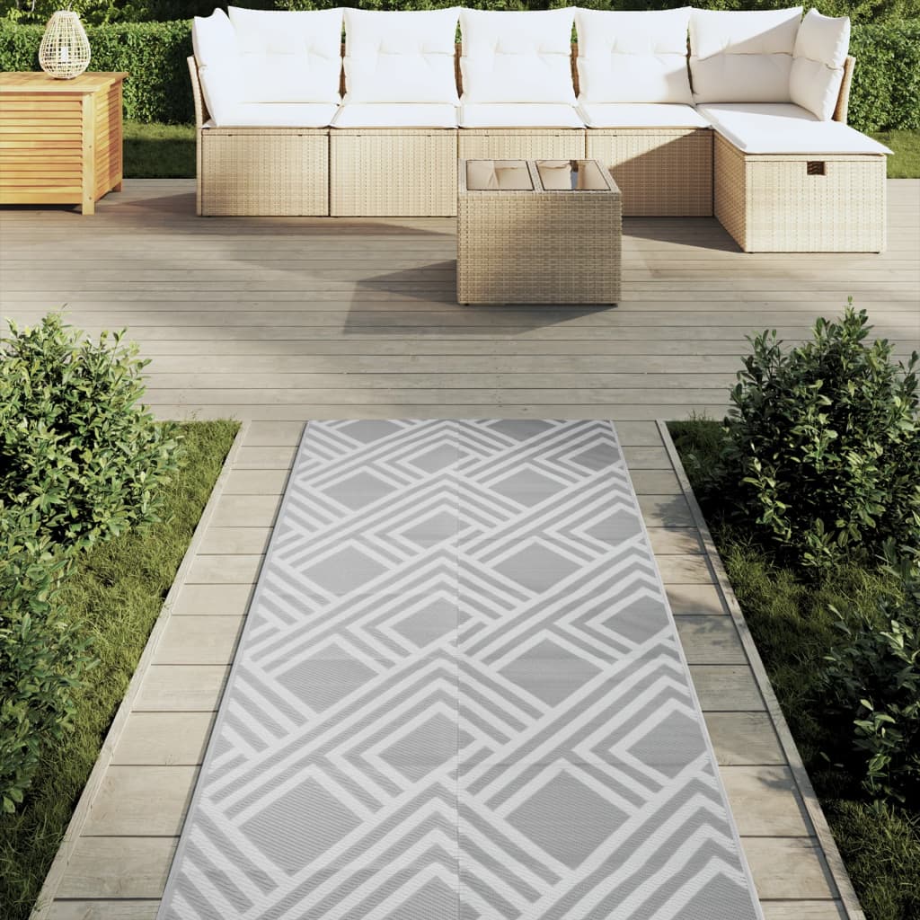 Tappeto da Esterni ARAKIL Grigio 80x250 cm in PP