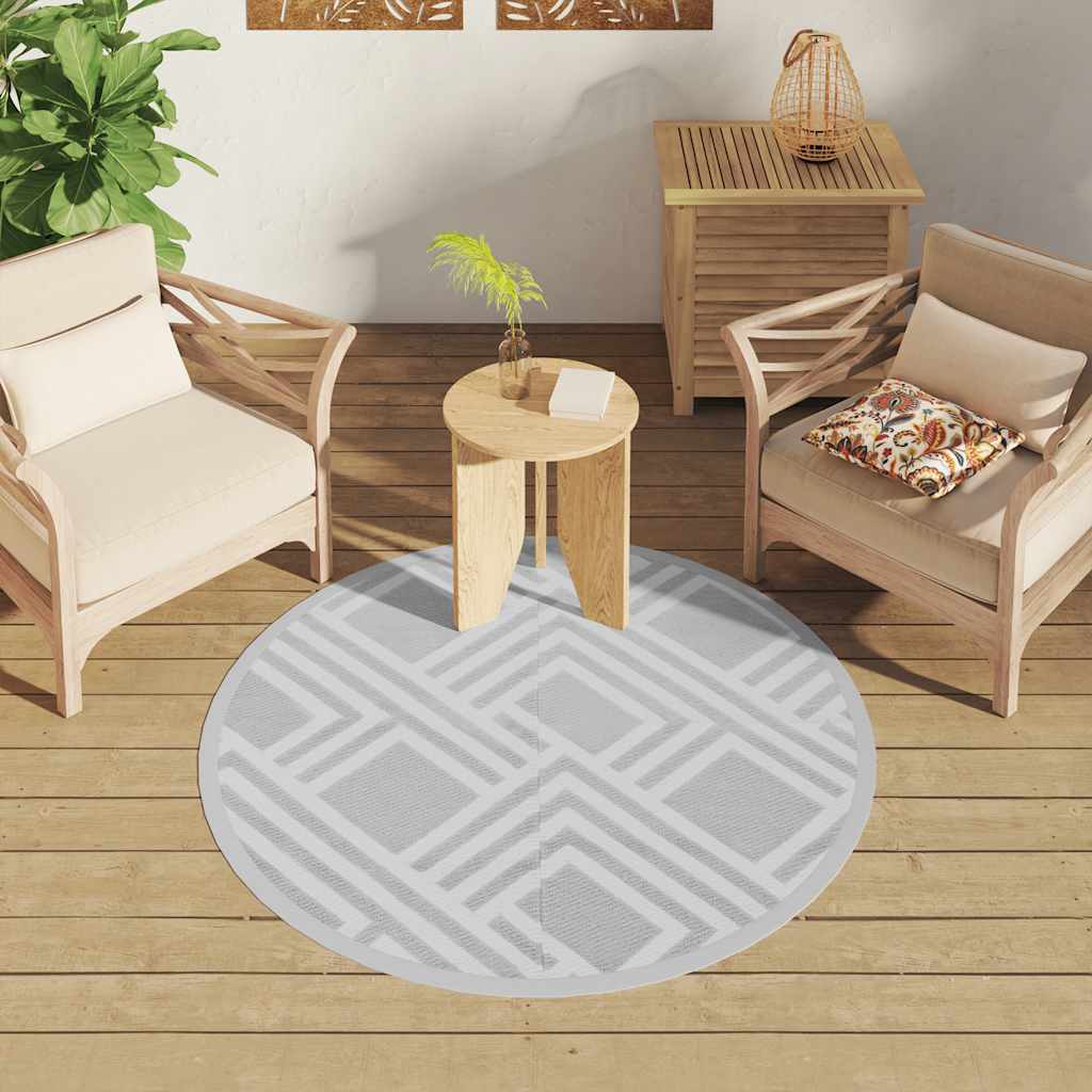 Tappeto da Esterno ARAKIL Grigio Ø120 cm in PP