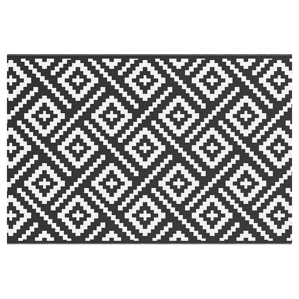 Tappeto da Esterni ARAKIL Bianco e Nero 120x180 cm in PP