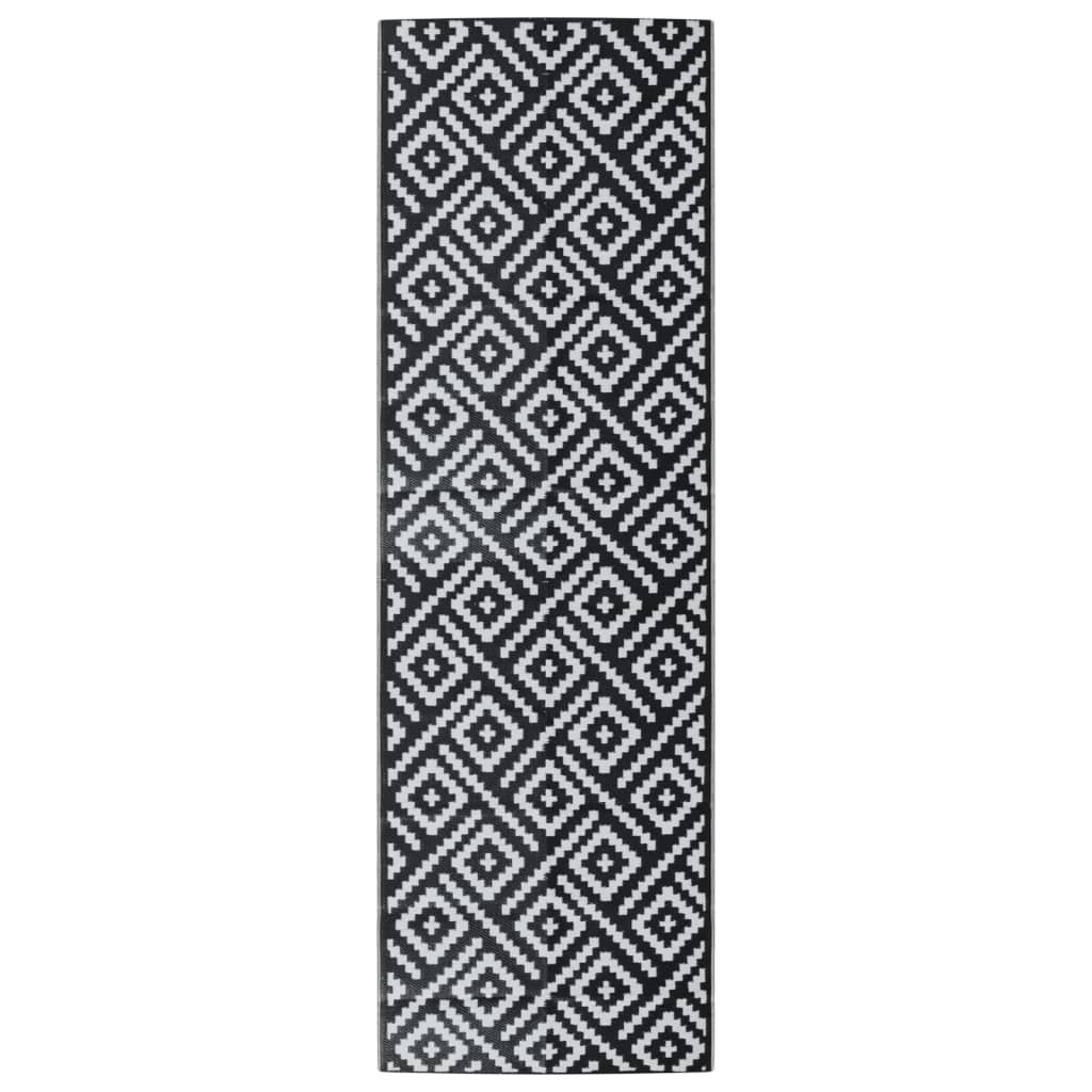 Tappeto da Esterno ARAKIL Bianco e Nero 80x250 cm PP