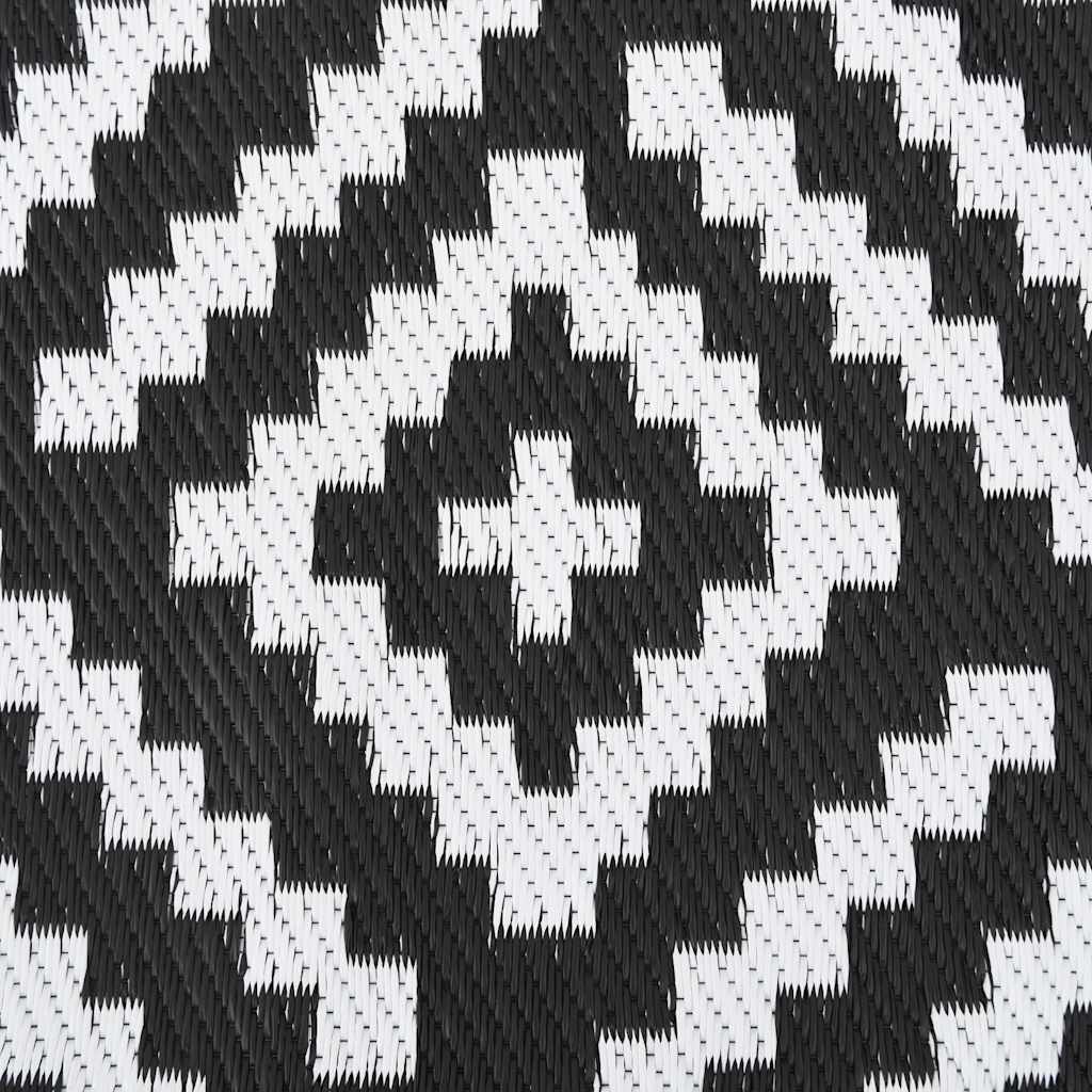 Tappeto da Esterni ARAKIL Bianco e Nero Ø120 cm in PP