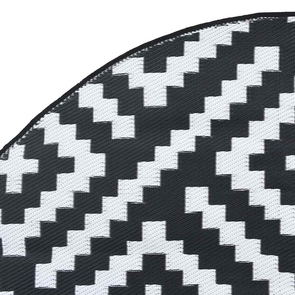 Tappeto da Esterni ARAKIL Bianco e Nero Ø200 cm in PP