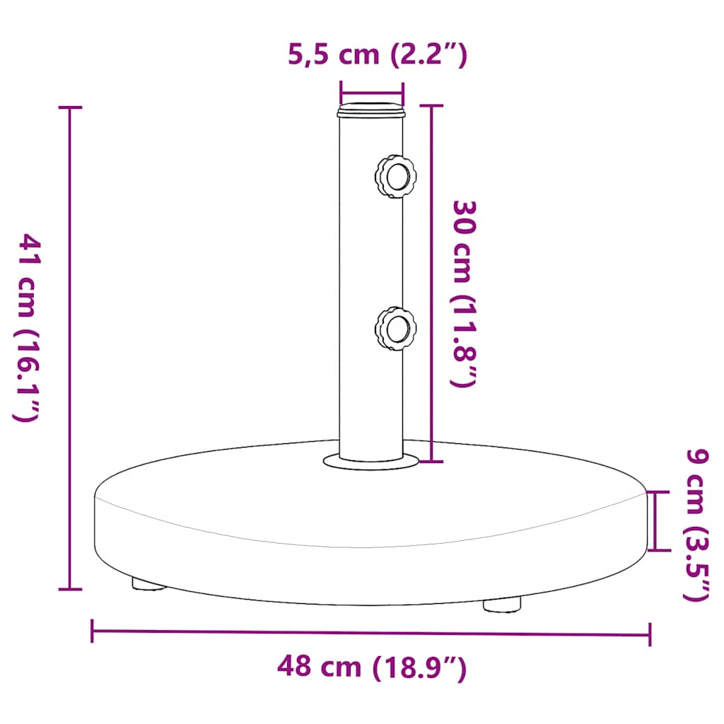 Base per Ombrellone per Pali Ø32/38/48 mm 25 kg Rotonda