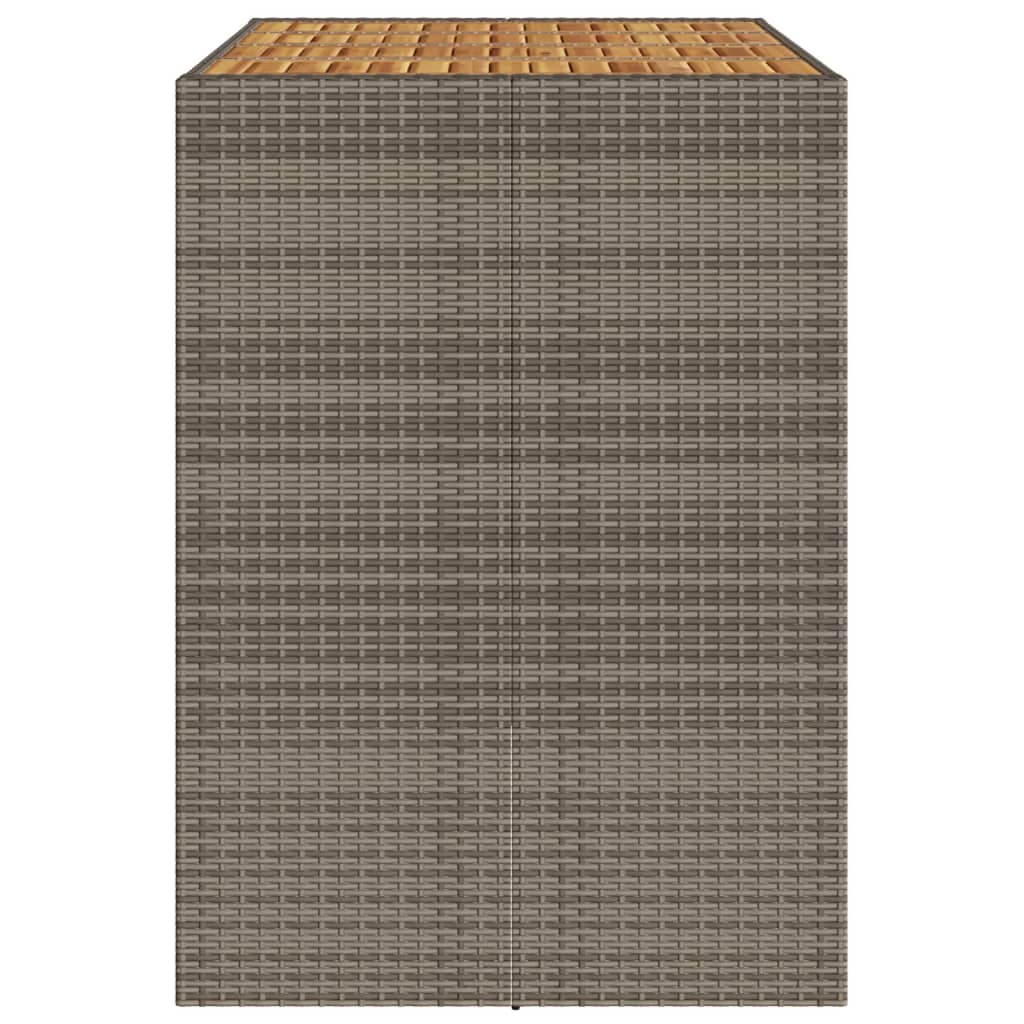 Tavolo Bar da Giardino Piano in Acacia 145x80x110 cm Polyrattan