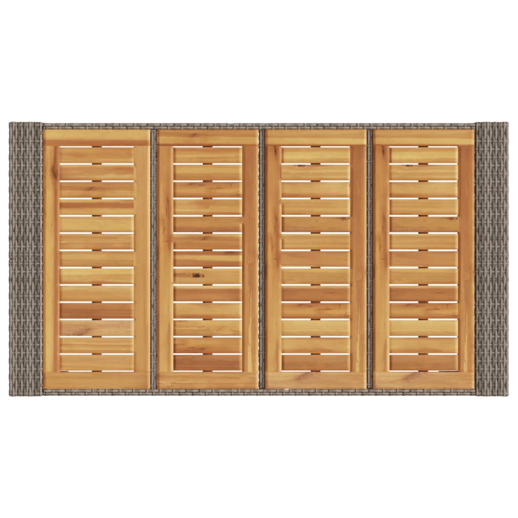 Tavolo Bar da Giardino Piano in Acacia 145x80x110 cm Polyrattan