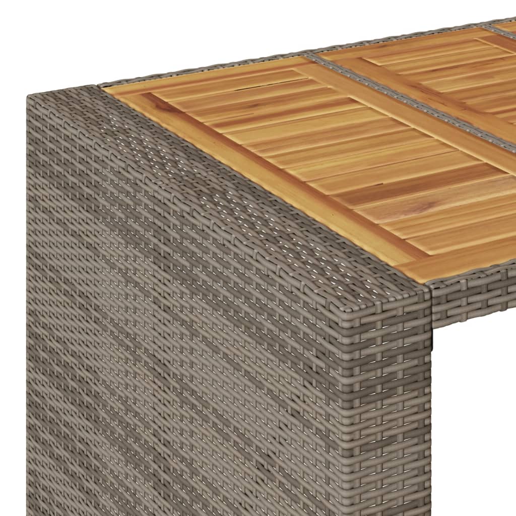 Tavolo Bar da Giardino Piano in Acacia 145x80x110 cm Polyrattan