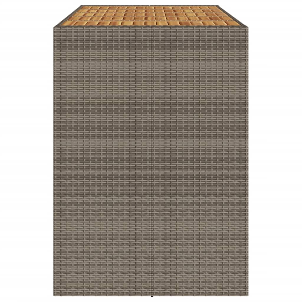 Tavolo Bar da Giardino Piano in Acacia 185x80x110 cm Polyrattan