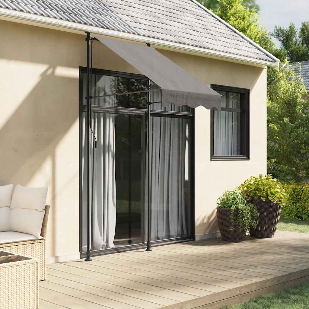 Tenda da Sole Retrattile Antracite 100x150 cm Tessuto e Acciaio