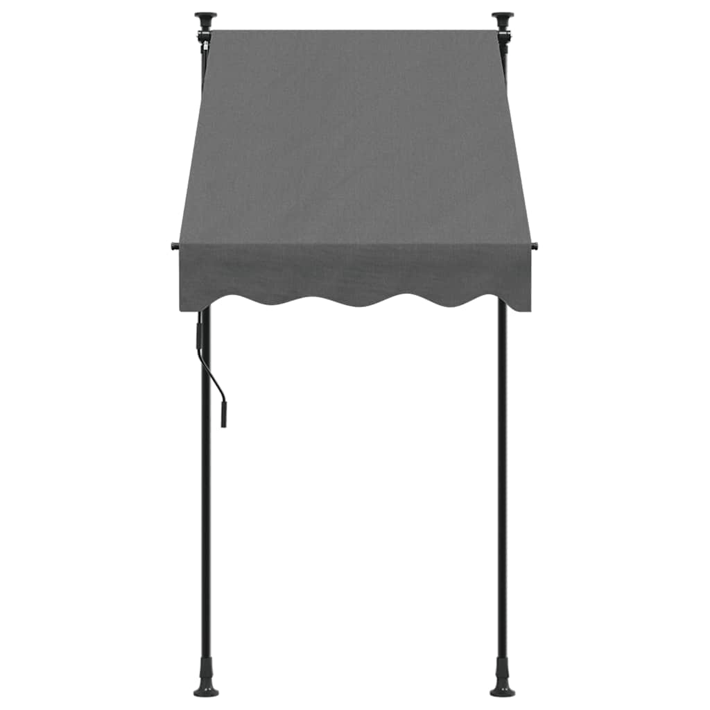 Tenda da Sole Retrattile Antracite 100x150 cm Tessuto e Acciaio