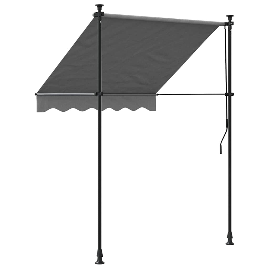 Tenda da Sole Retrattile Antracite 150x150 cm Tessuto e Acciaio
