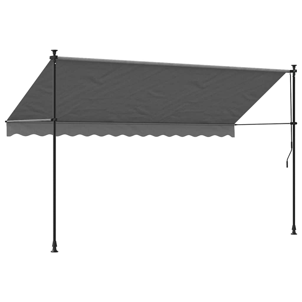 Tenda da Sole Retrattile Antracite 350x150 cm Tessuto e Acciaio
