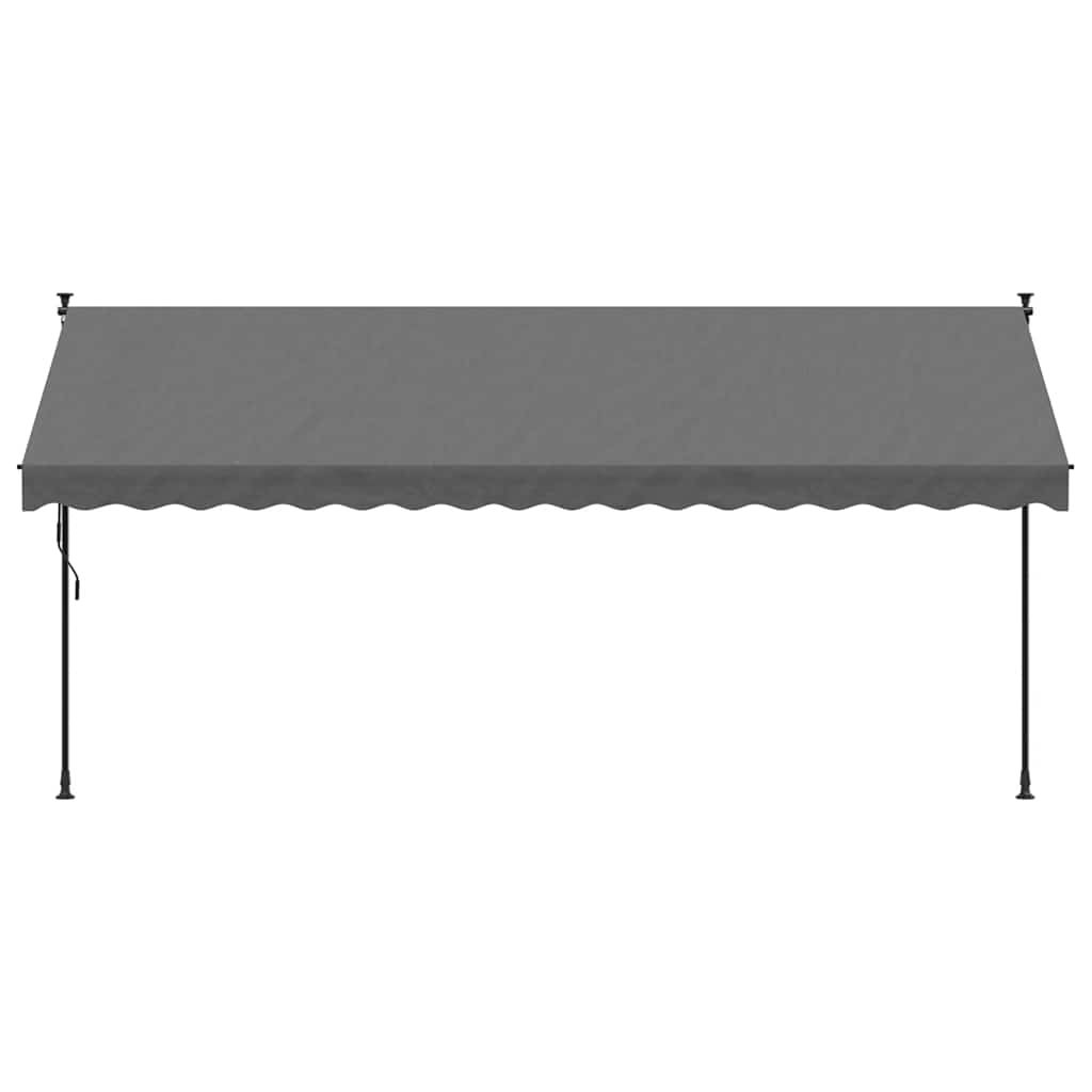 Tenda da Sole Retrattile Antracite 400x150 cm Tessuto e Acciaio