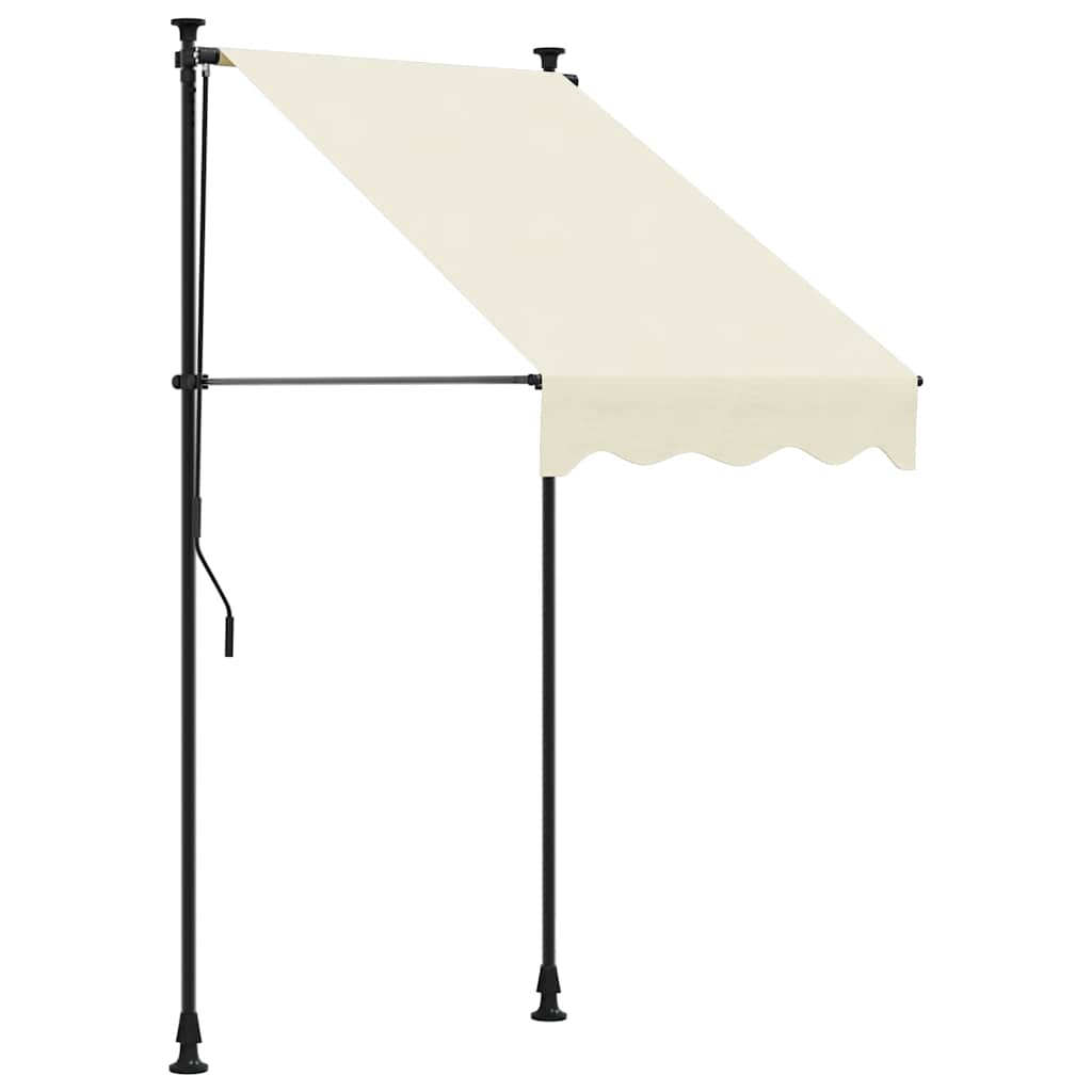 Tenda da Sole Retrattile Crema 100x150 cm in Tessuto e Acciaio
