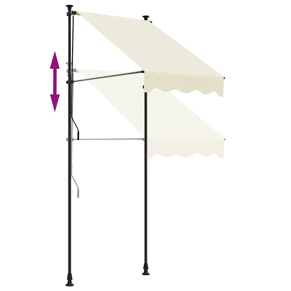 Tenda da Sole Retrattile Crema 100x150 cm in Tessuto e Acciaio
