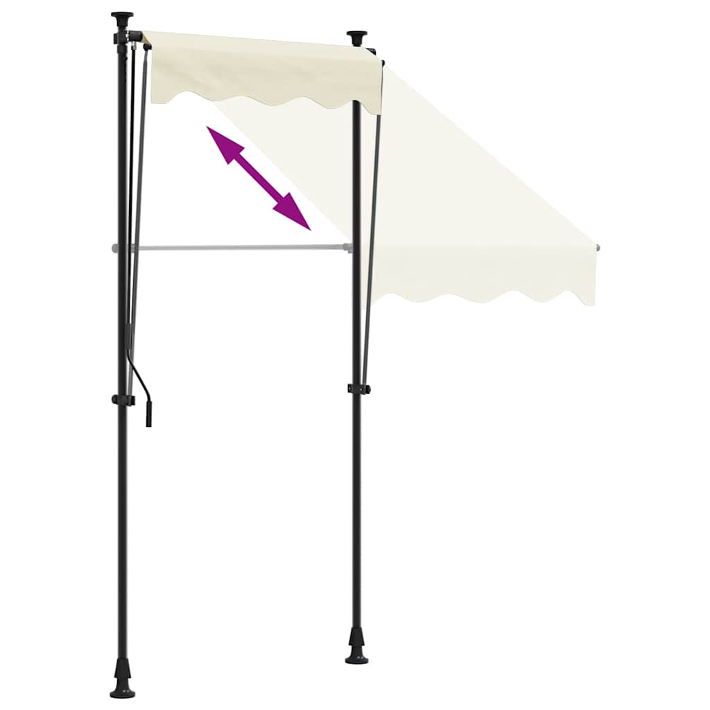 Tenda da Sole Retrattile Crema 150x150 cm in Tessuto e Acciaio
