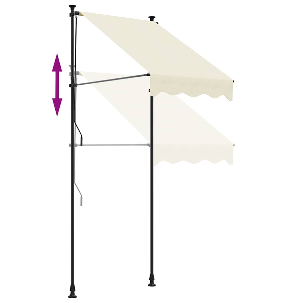 Tenda da Sole Retrattile Crema 150x150 cm in Tessuto e Acciaio