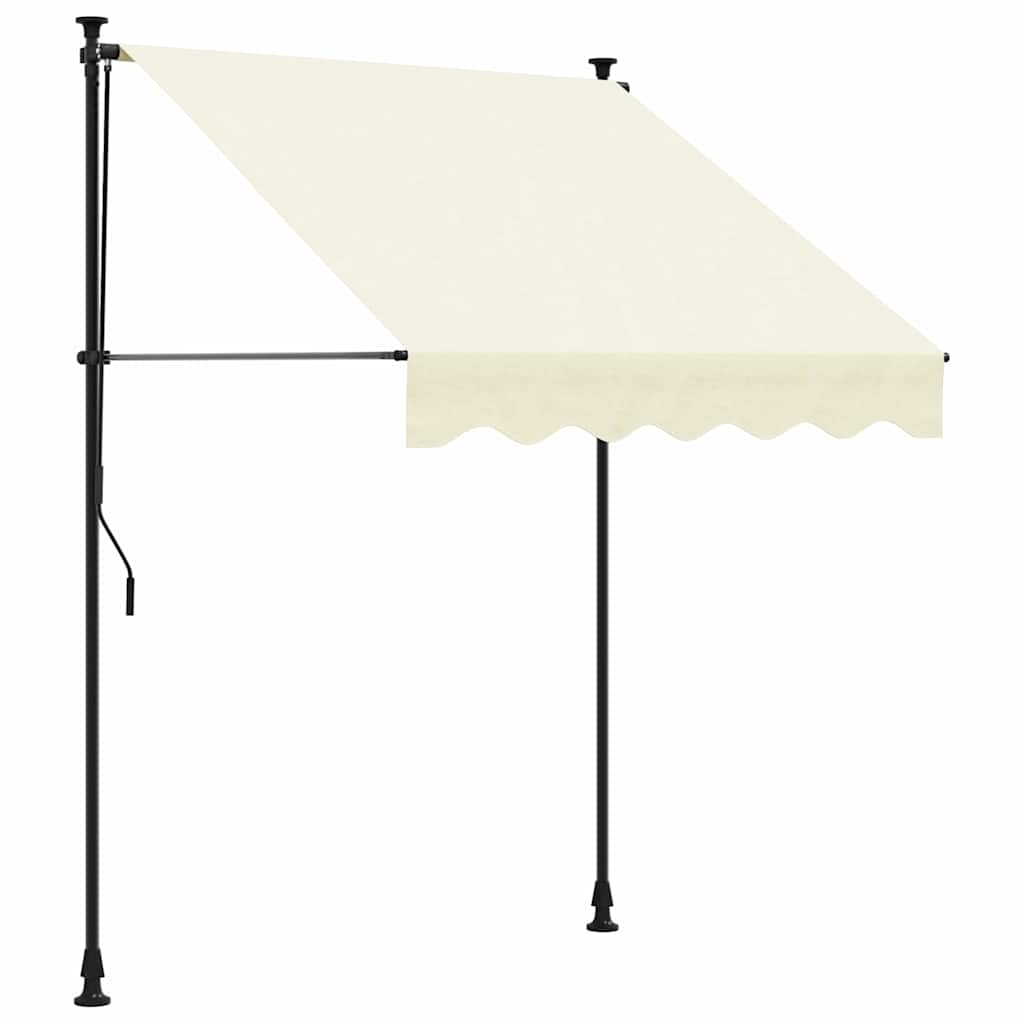 Tenda da Sole Retrattile Crema 200x115 cm in Tessuto e Acciaio