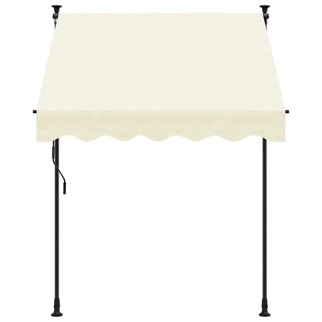 Tenda da Sole Retrattile Crema 200x115 cm in Tessuto e Acciaio