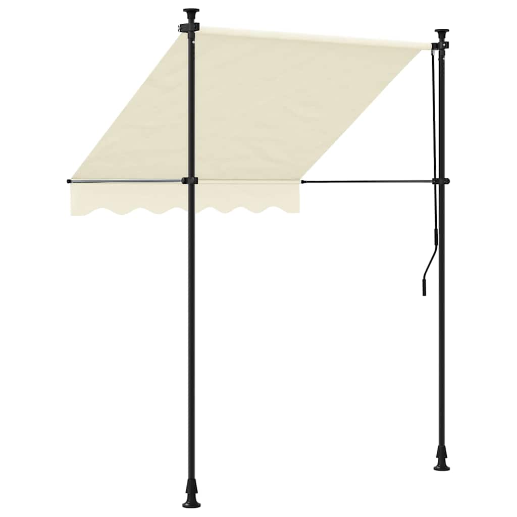 Tenda da Sole Retrattile Crema 200x115 cm in Tessuto e Acciaio