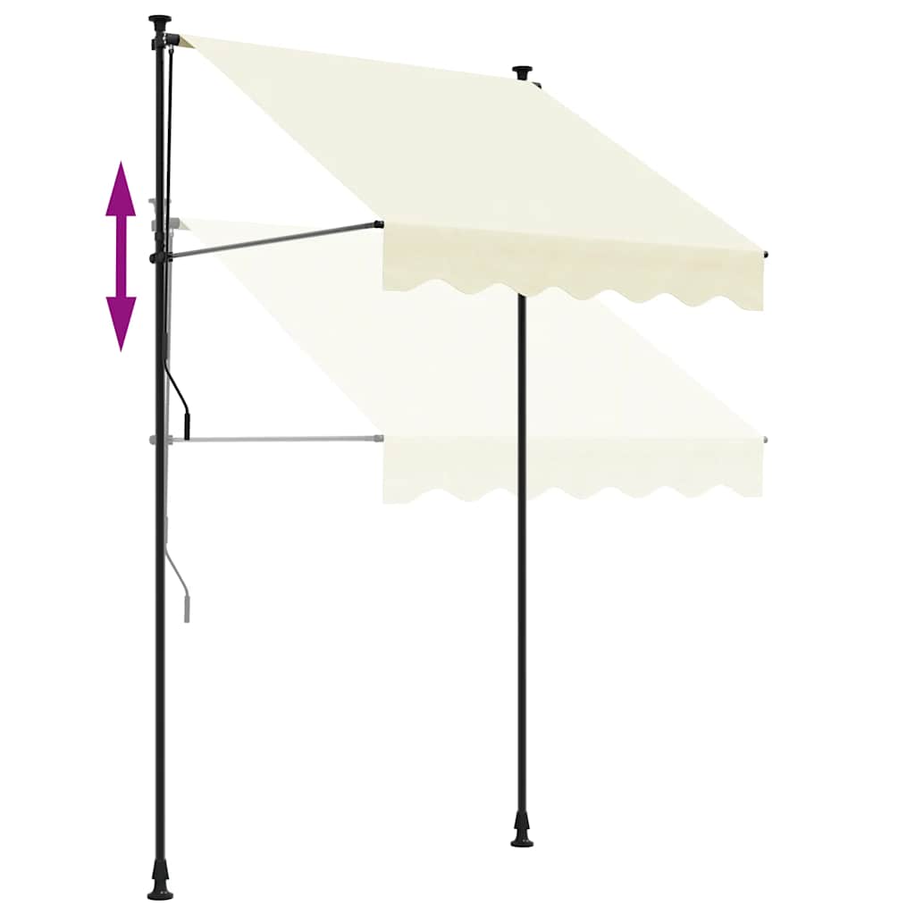 Tenda da Sole Retrattile Crema 200x115 cm in Tessuto e Acciaio