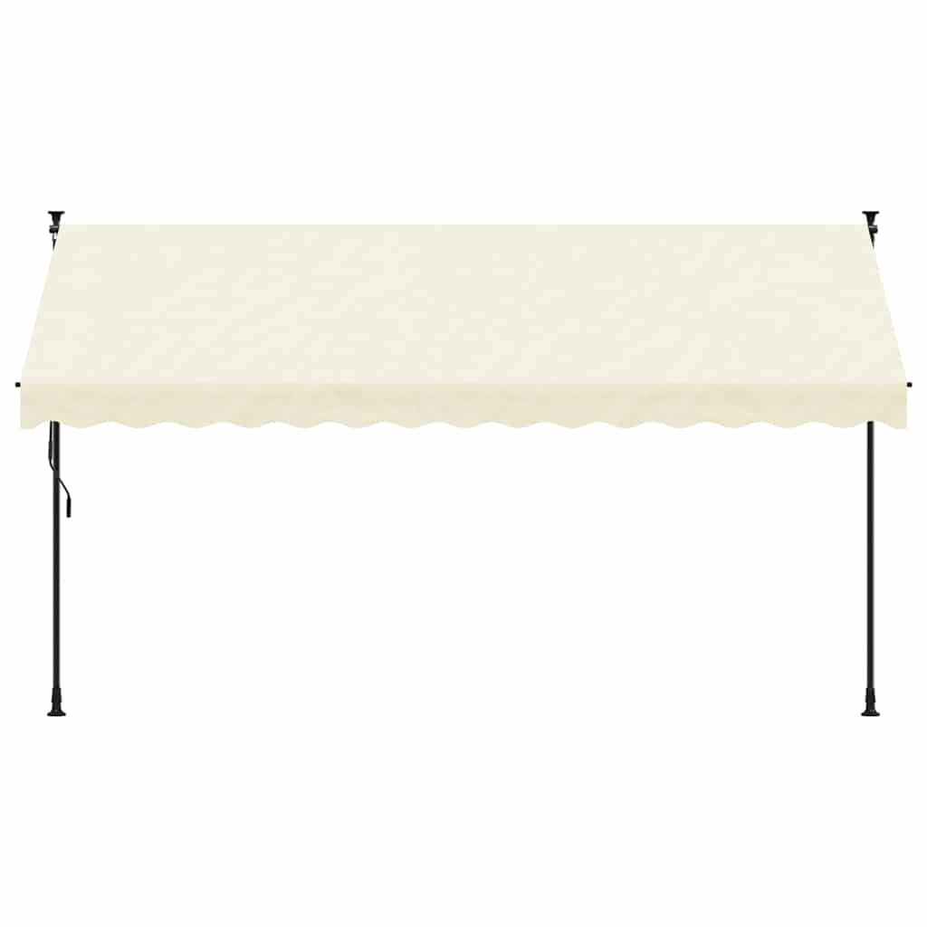 Tenda da Sole Retrattile Crema 350x150 cm in Tessuto e Acciaio