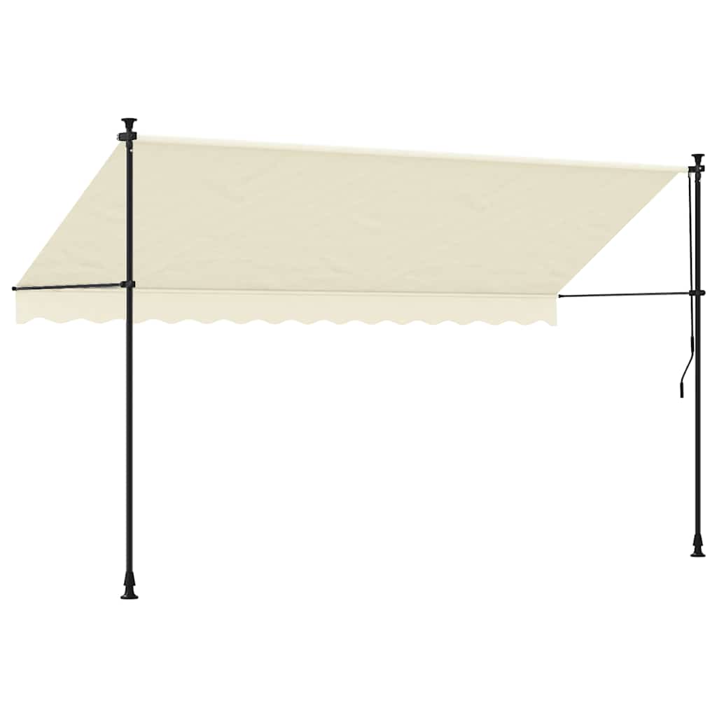 Tenda da Sole Retrattile Crema 350x150 cm in Tessuto e Acciaio