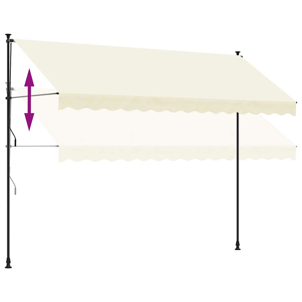 Tenda da Sole Retrattile Crema 350x150 cm in Tessuto e Acciaio