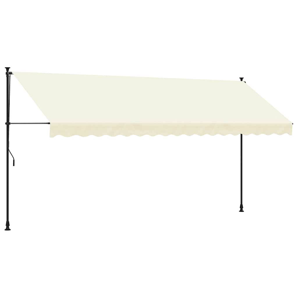 Tenda da Sole Retrattile Crema 400x150 cm in Tessuto e Acciaio