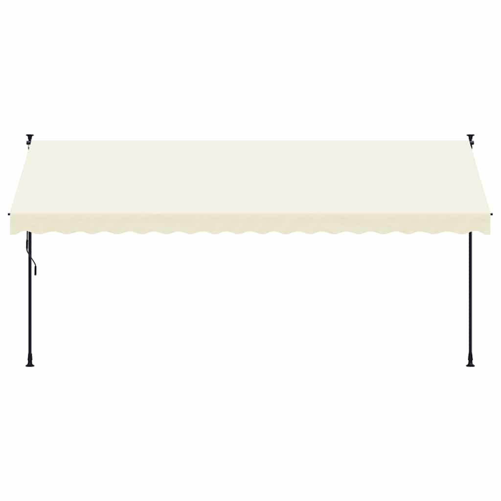 Tenda da Sole Retrattile Crema 400x150 cm in Tessuto e Acciaio