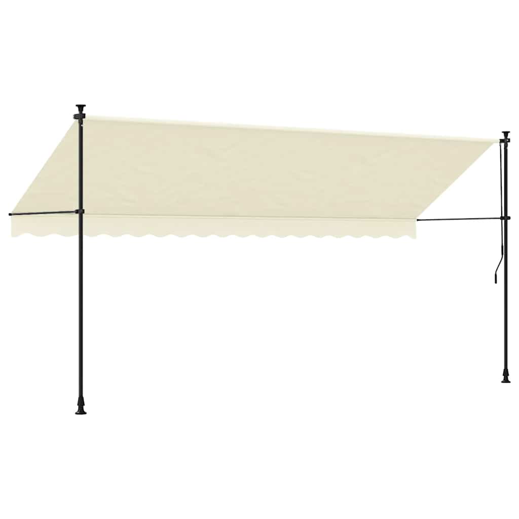 Tenda da Sole Retrattile Crema 400x150 cm in Tessuto e Acciaio