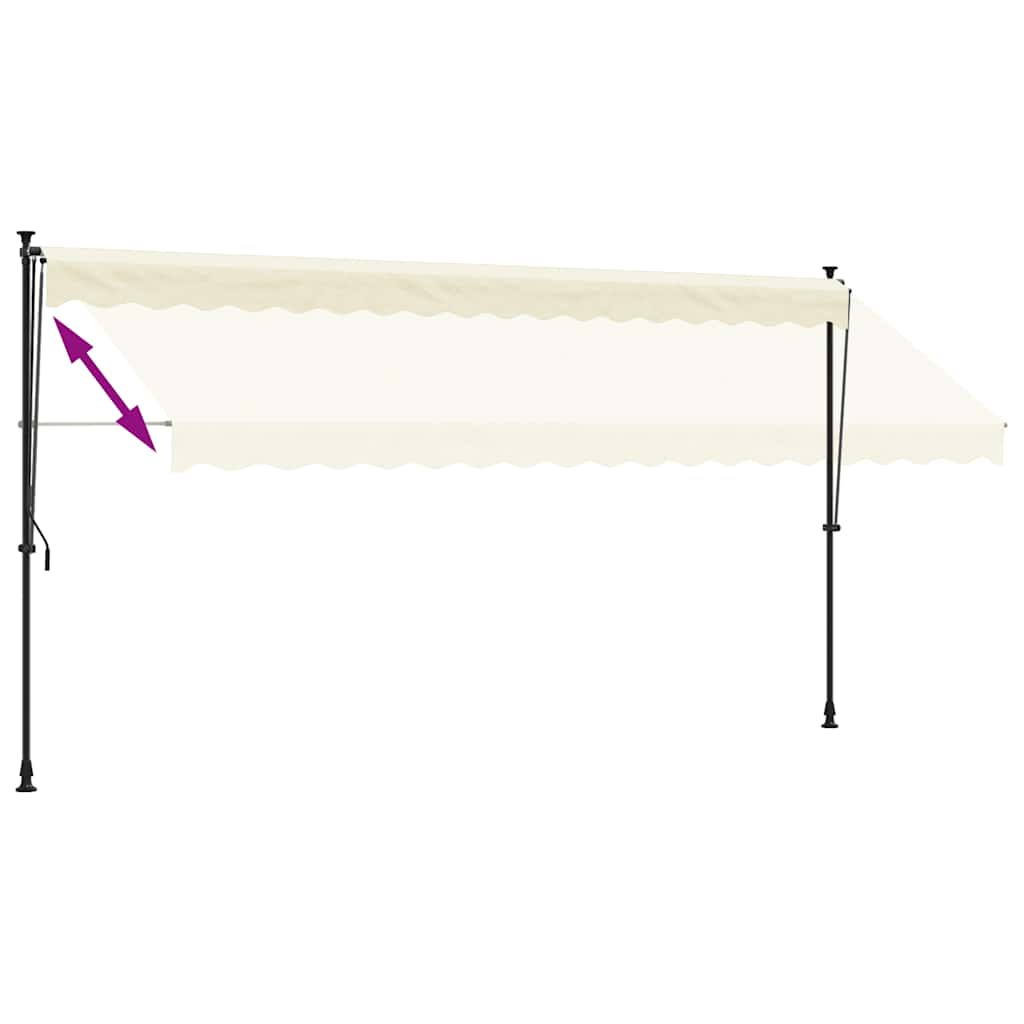 Tenda da Sole Retrattile Crema 400x150 cm in Tessuto e Acciaio