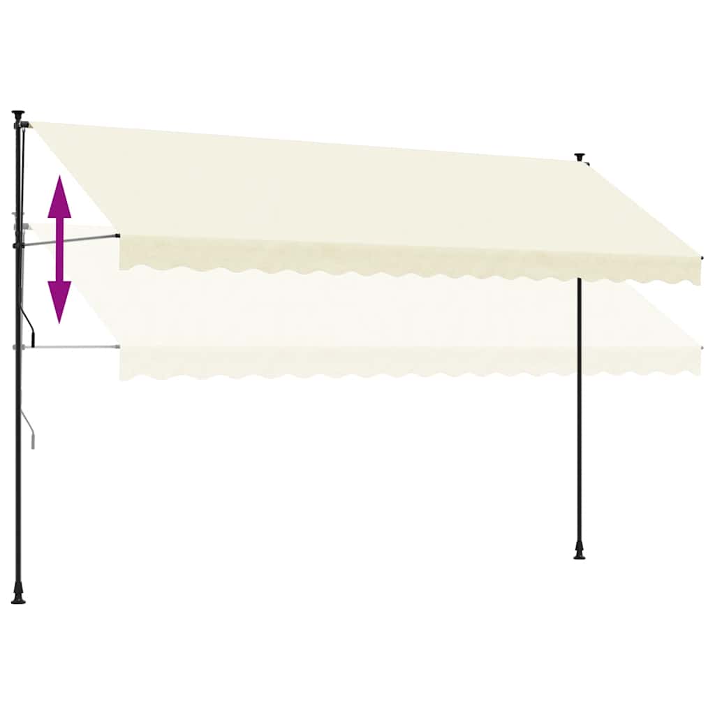 Tenda da Sole Retrattile Crema 400x150 cm in Tessuto e Acciaio