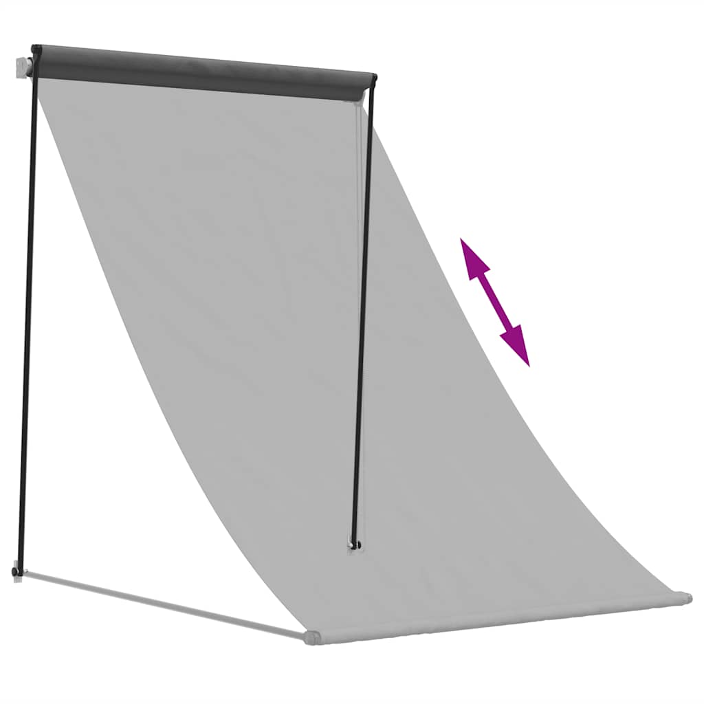 Tenda da Sole Retrattile Antracite 100x150 cm Tessuto e Acciaio