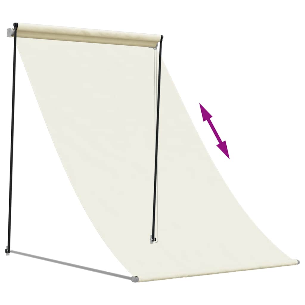 Tenda da Sole Retrattile Crema 100x150 cm in Tessuto e Acciaio
