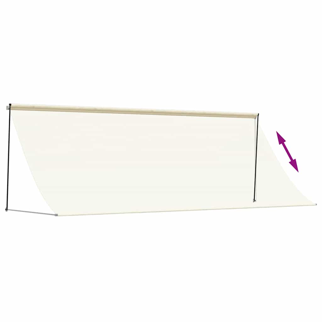 Tenda da Sole Retrattile Crema 400x150 cm in Tessuto e Acciaio