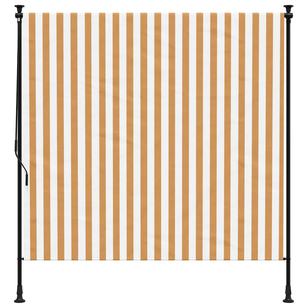 Tenda a Rullo Esterno Arancio Bianca 150x270 cm Tessuto Acciaio