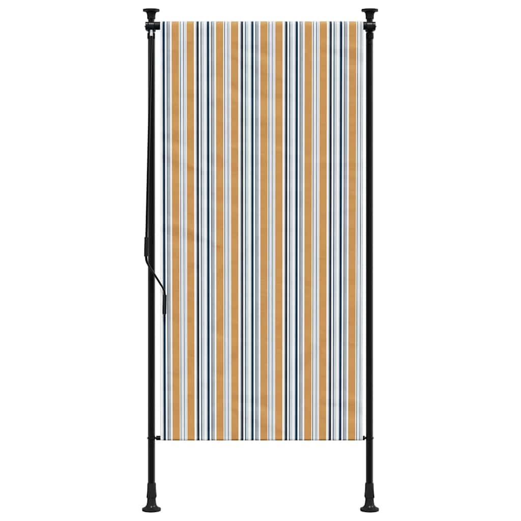 Tenda a Rullo Esterno Gialla e Bianca 100x270cm Tessuto Acciaio