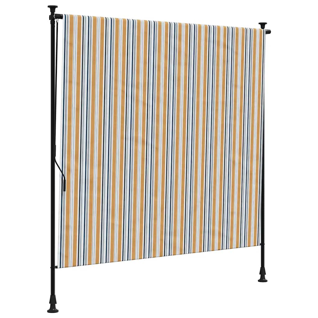 Tenda a Rullo Esterno Gialla e Bianca 200x270cm Tessuto Acciaio