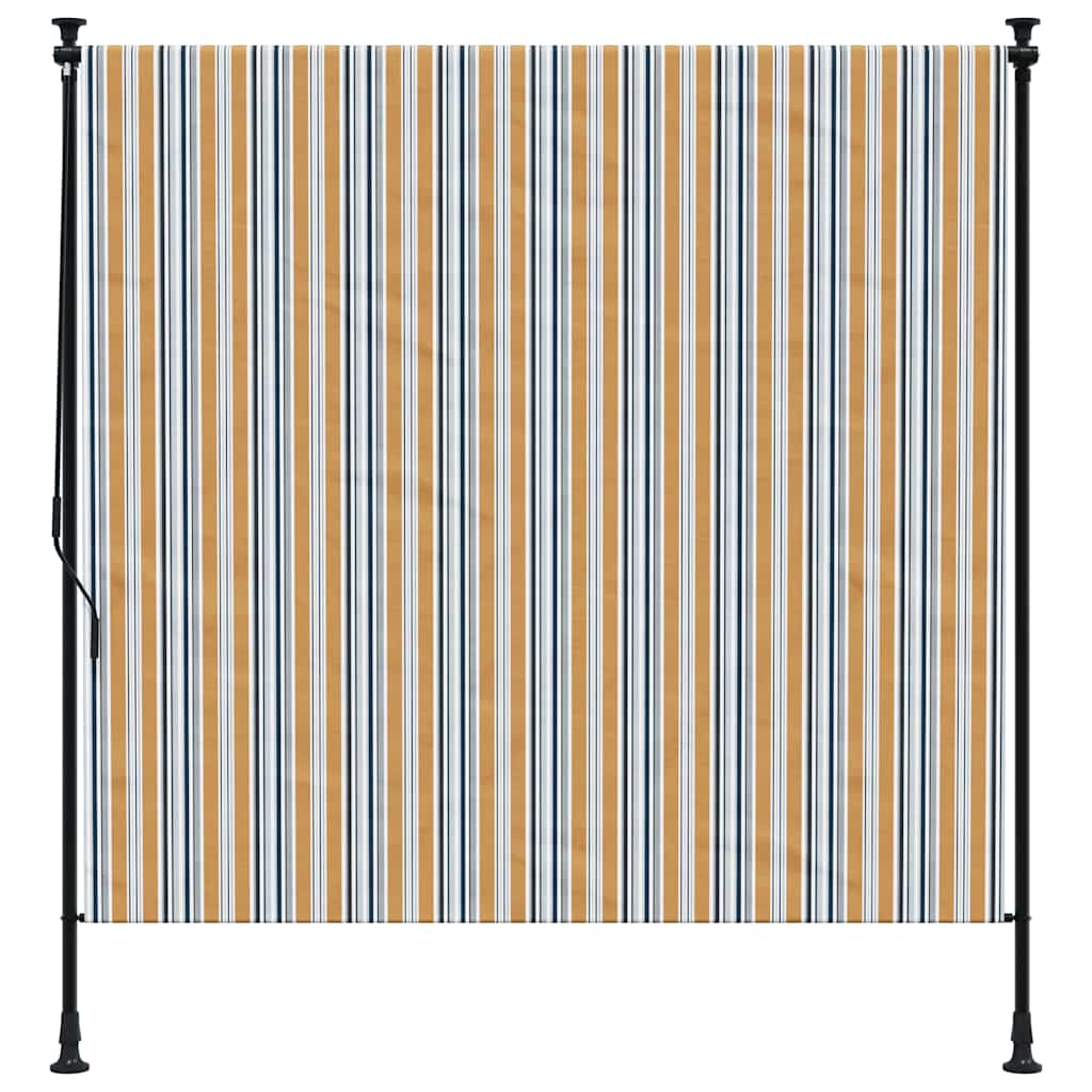 Tenda a Rullo Esterno Gialla e Bianca 200x270cm Tessuto Acciaio