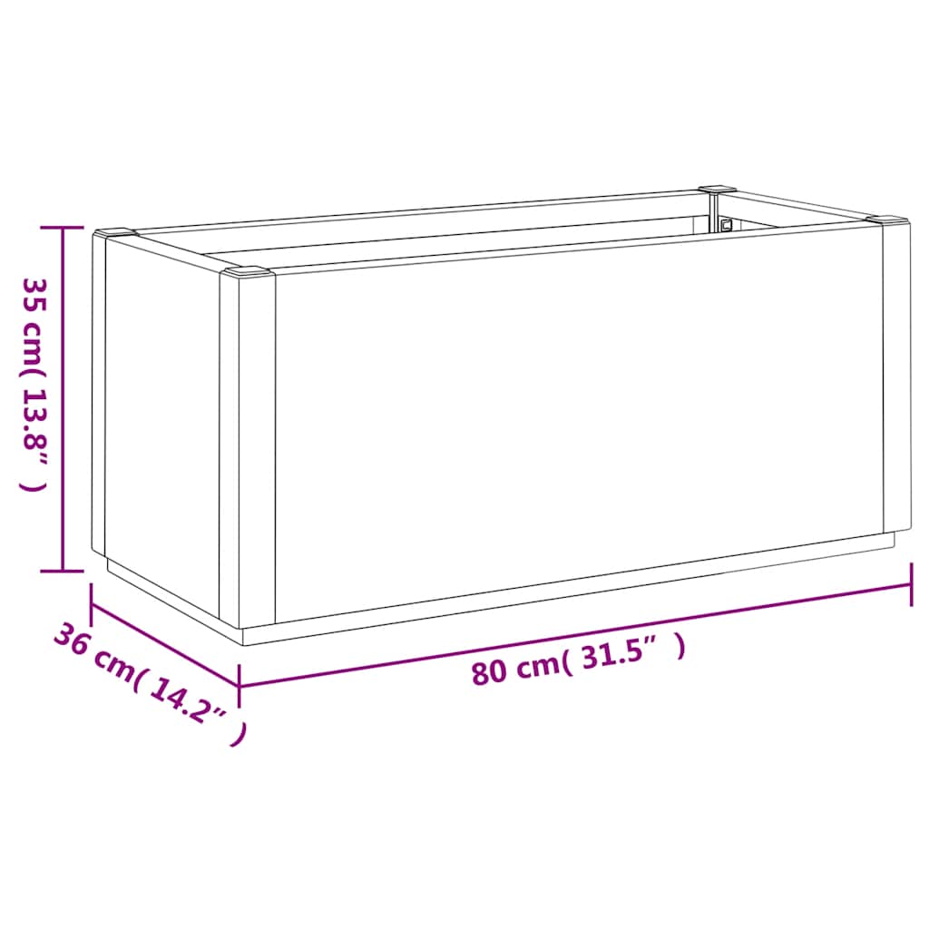 Fioriera da Giardino Grigio Scuro 80x36x35 cm in PP