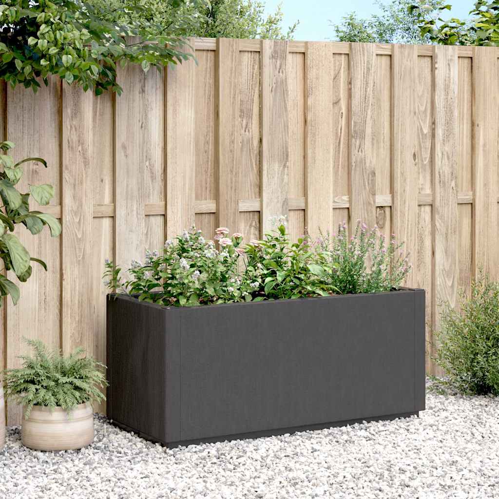 Fioriera da Giardino Grigio Scuro 80x36x35 cm in PP