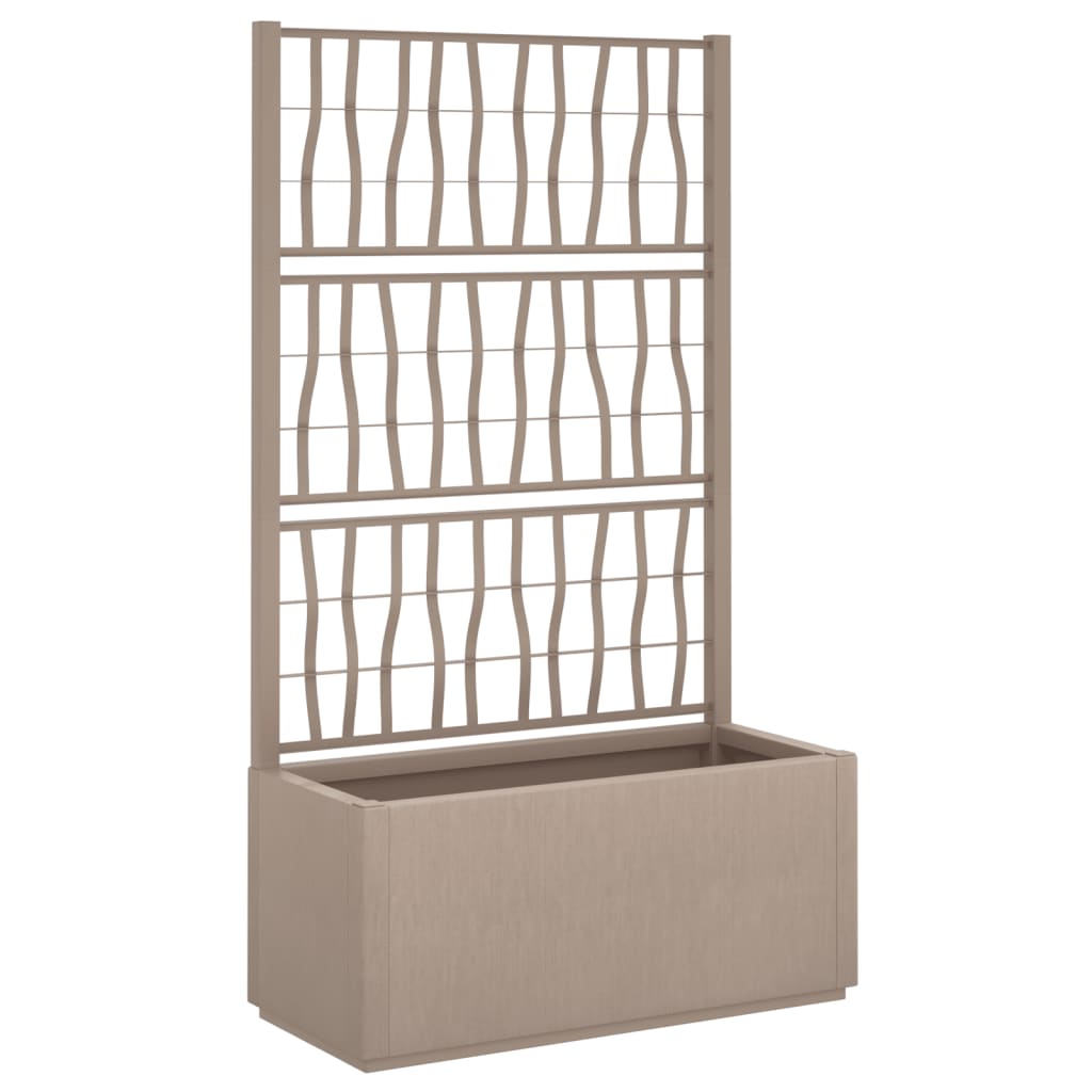 Fioriera Giardino con Traliccio Marrone Chiaro 80x36x140 cm PP