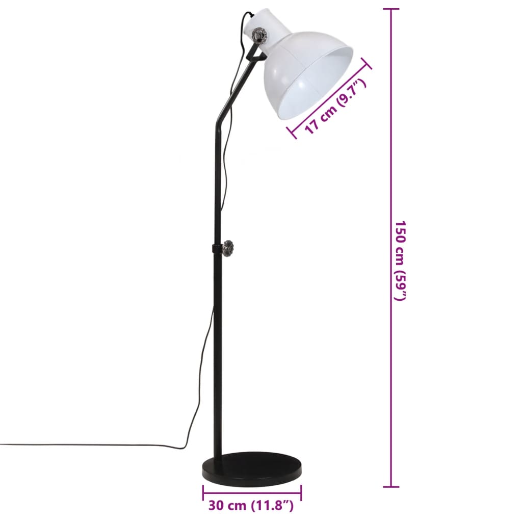 Lampada da Terra 25 W Bianca 30x30x90-150 cm E27