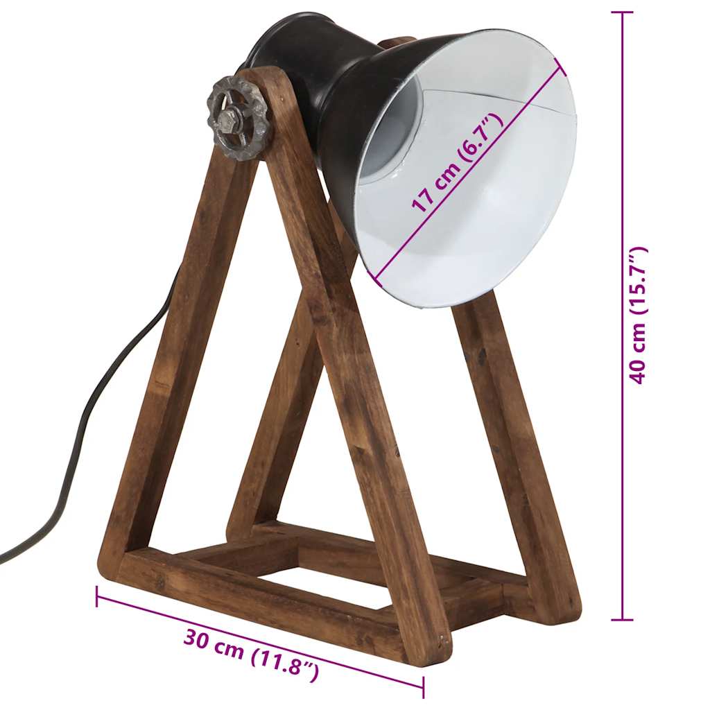 Lampada da Scrivania 25 W Nera 30x17x40 cm E27