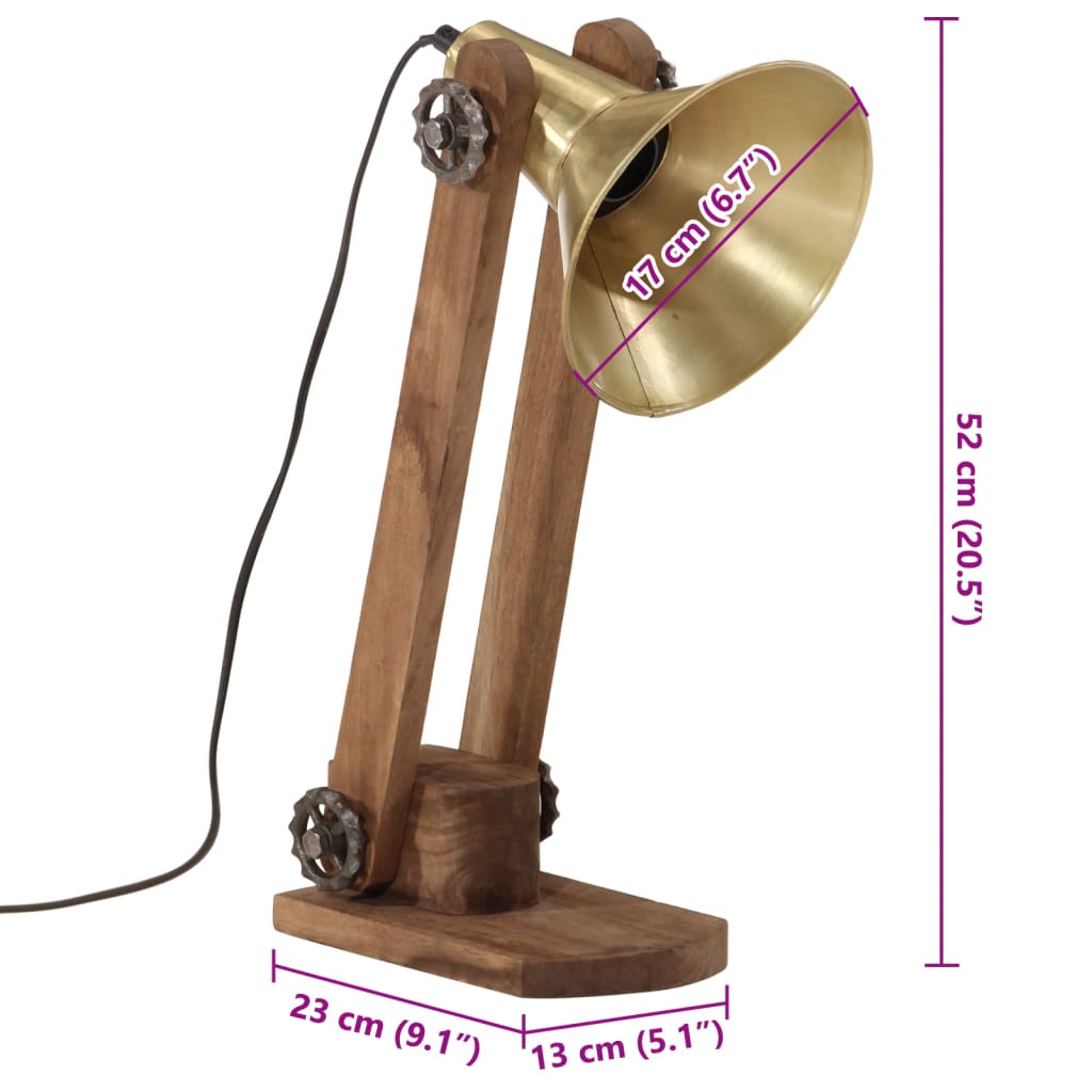 Lampada a Scrivania 25 W Ottone Anticato 23x13x52 cm E27