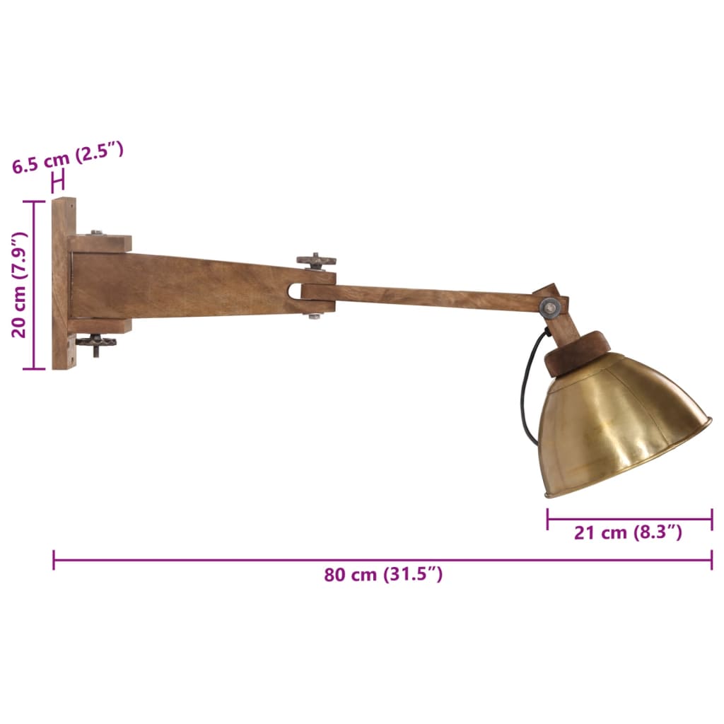 Lampada a Parete 25 W Ottone Anticato E27