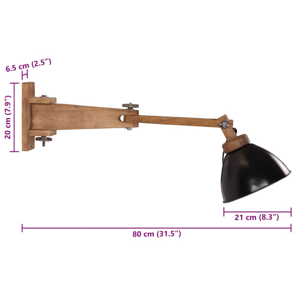 Lampada a Parete 25 W Nera E27