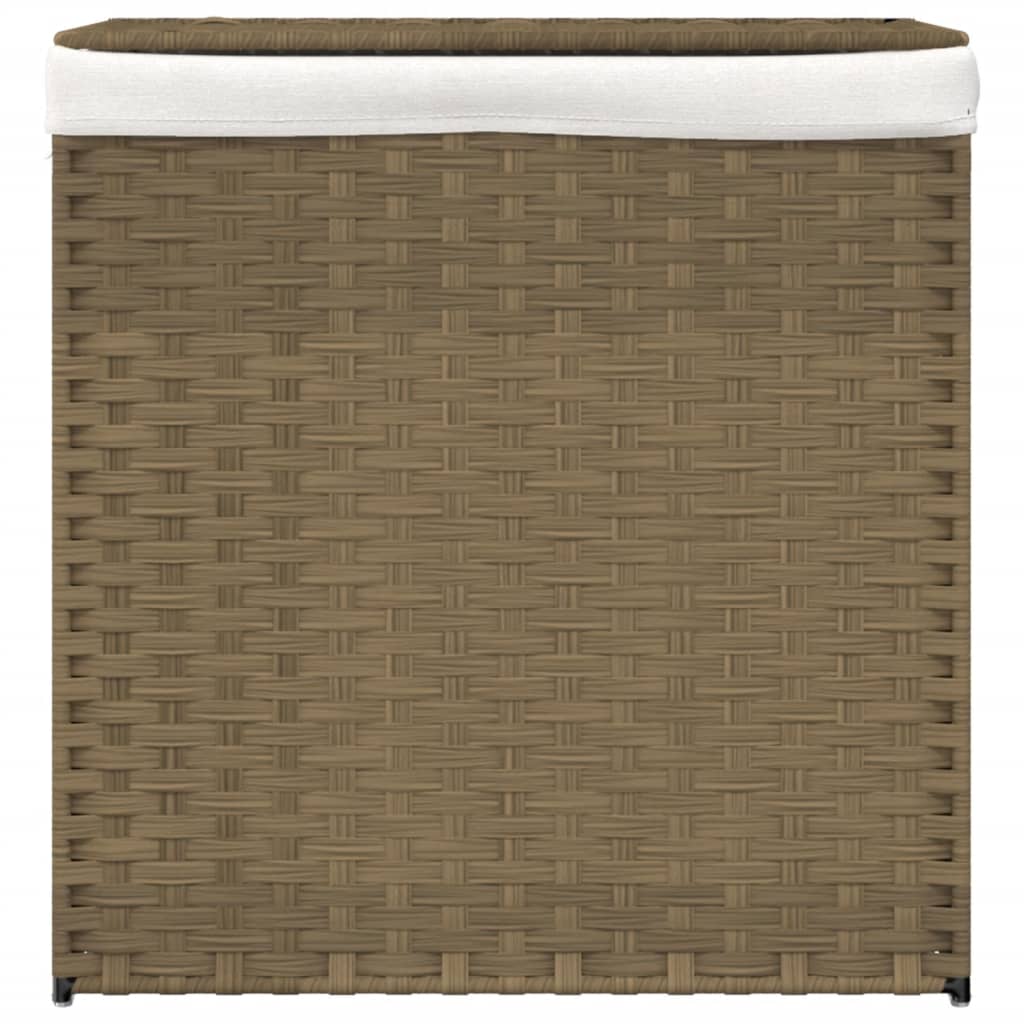 Cesto Portabiancheria con 2 Sezioni 53x35x57 cm Polyrattan