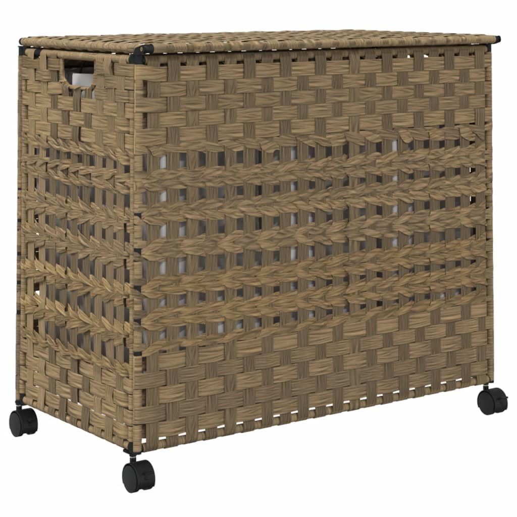Cesto Portabiancheria con Ruote 66x35x60 cm Rattan